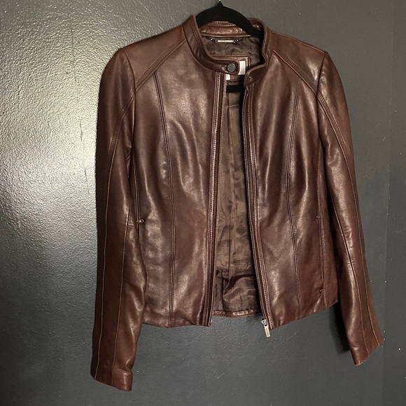 Calvin Klein Jackets & Blazers - Calvin Klein Rich Brown Leather Jacket